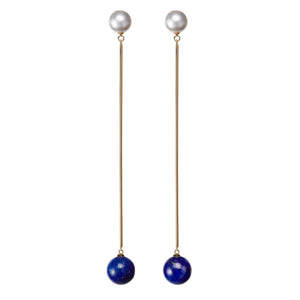 Sphere Drop Earrings | Lapis Lazuli