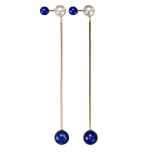 Sphere Drop Earrings | Lapis Lazuli