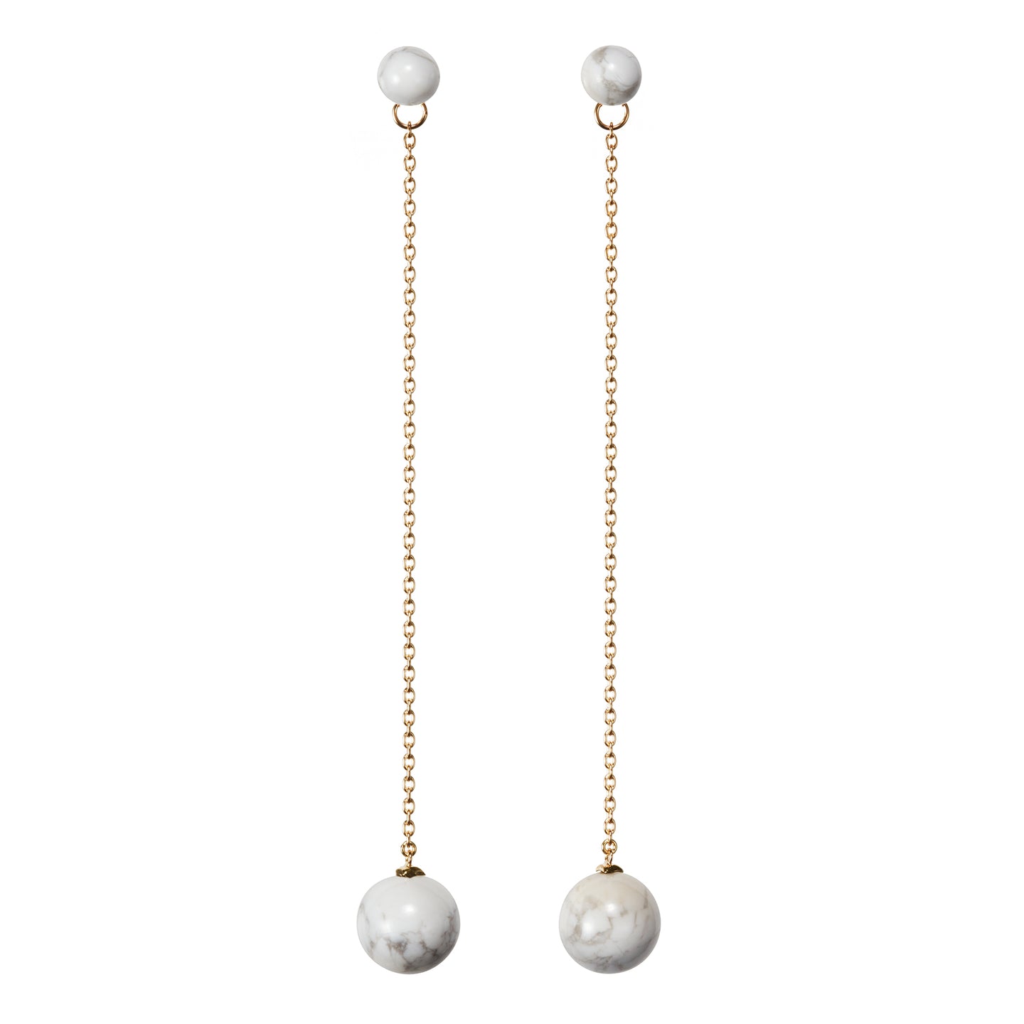 Sphere Chain Earrings  | Howlite