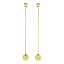 Load image into Gallery viewer, Sphere Chain Earrings  | Lemon Quartz
