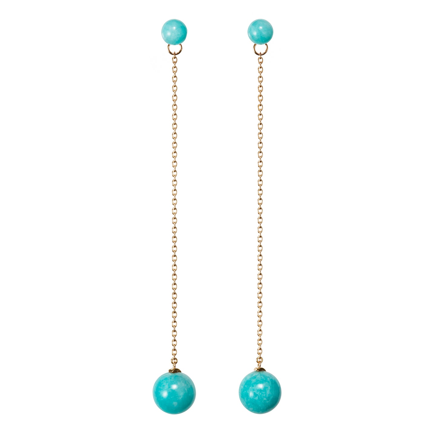 Sphere Chain Earrings  | Amazonite