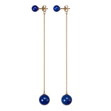 画像をギャラリービューアに読み込む, Sphere Chain Earrings  | Lapis Lazuli
