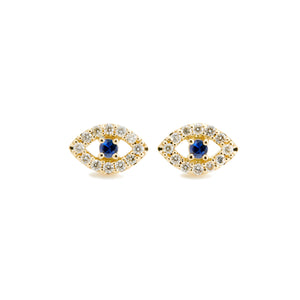 Surya Eye Petit Earrings  | Blue Sapphire