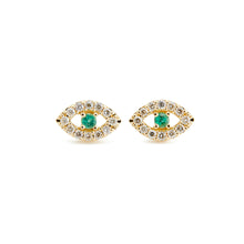 Load image into Gallery viewer, Surya Eye Petit Earrings  | Emerald

