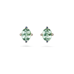 Cosmo Oval Earrings  | Green Amethyst