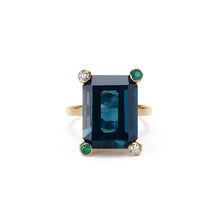 Load image into Gallery viewer, Cosmo Square Ring  | London Blue Topaz
