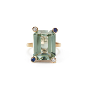 Cosmo Square Ring  | Green Amethyst