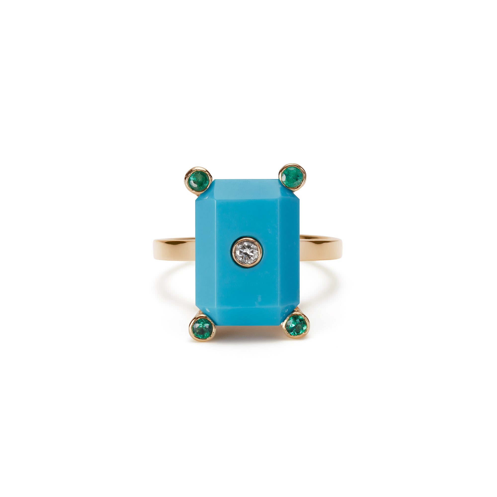 Cosmo Petit Square Ring | Turquoise